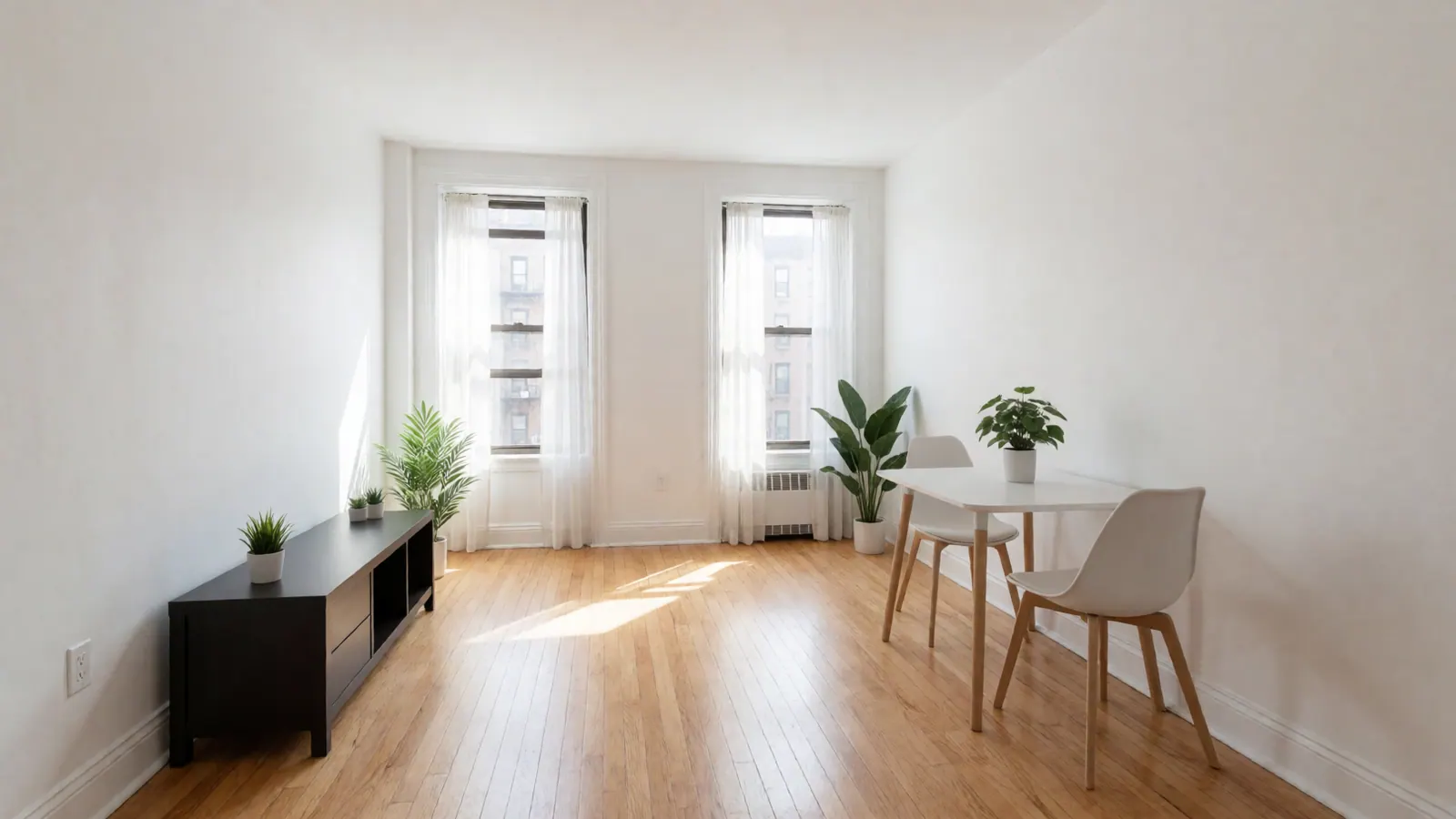 Sunny two-bedroom rental apartment living room in Woodside, NY 11377 near the 7 train
